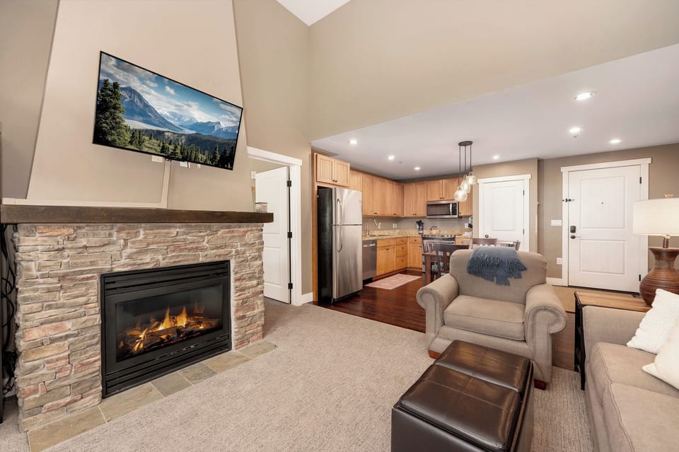 Relax in our cozy, comfortable living room with a 42" smart TV & sleeper sofa