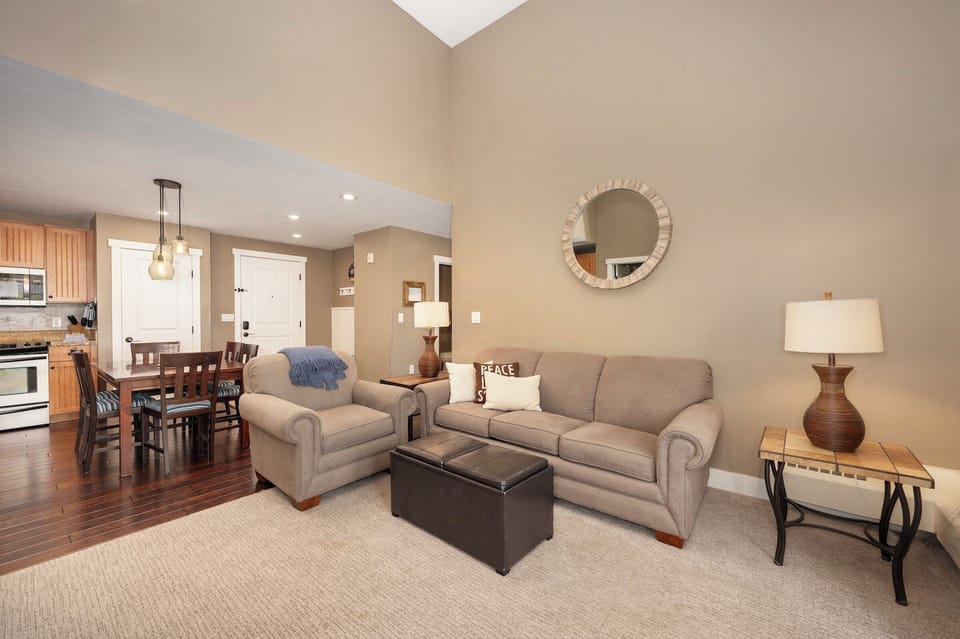 Relax in our cozy, comfortable living room with a 42" smart TV & sleeper sofa