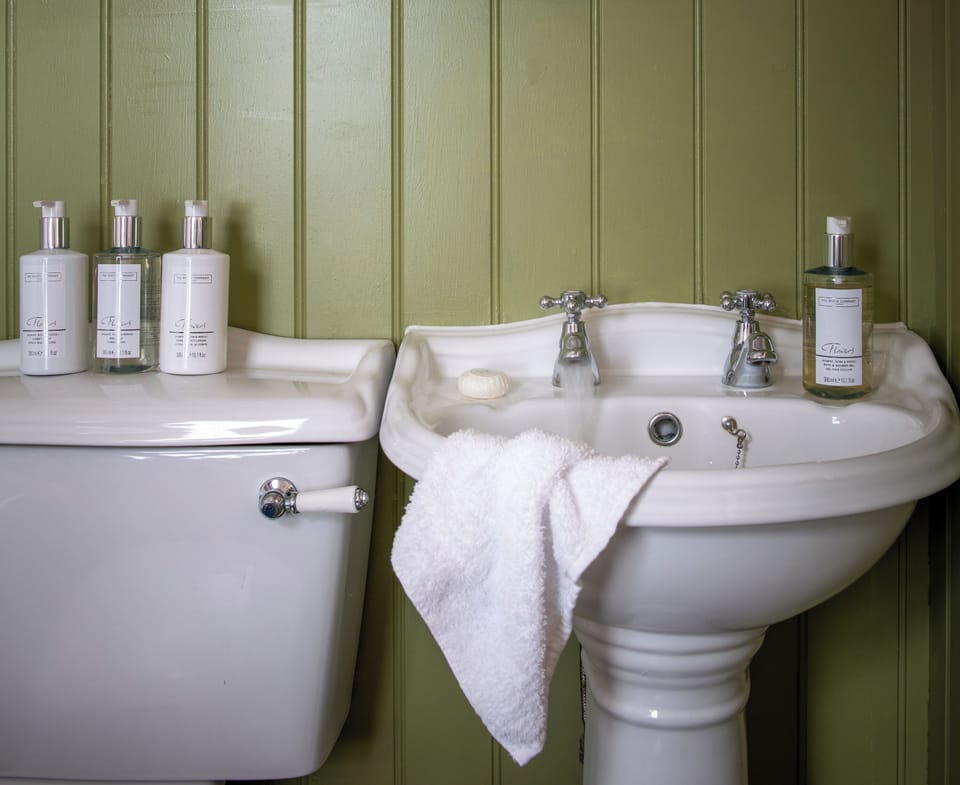Free toiletries, hair dryer, towels, soap