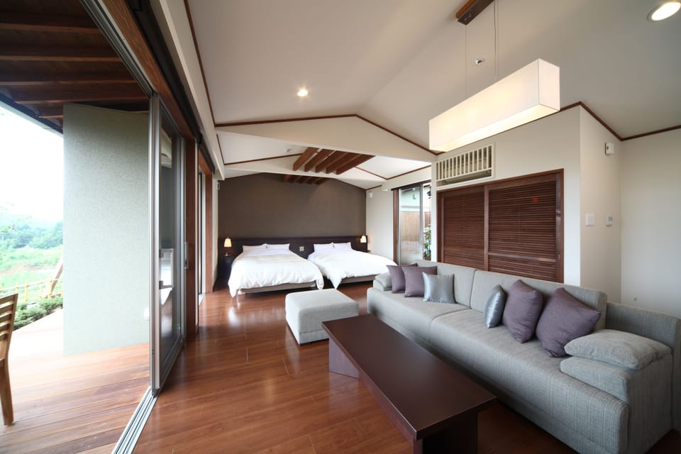 Superior TwinRoom w/OpenAir Bath&Jacuzzi -AdultOnly- Yumenosato (Fixed Menu (meal change not availab | Living room | LCD TV, DVD player