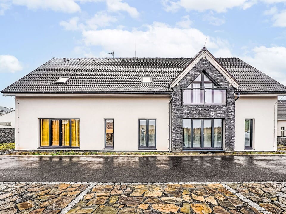 Facade, Roof, Home, Composite Material, Door, Cottage, Siding, Design, Driveway, Winter