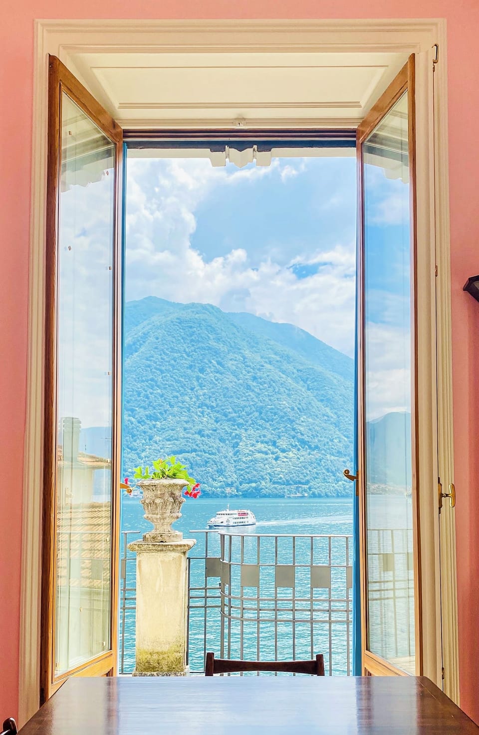 Fantastic lake view from dining table