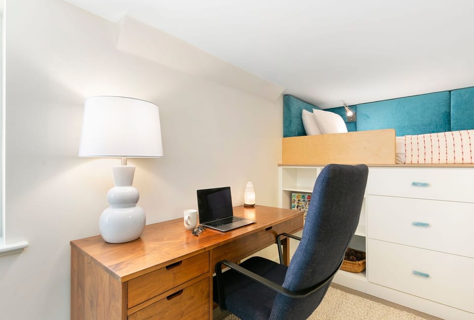 Bedroom 4 | Elevated Twin Beds and Laptop-friendly Workspace (lower level)