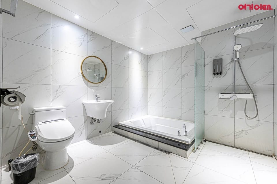 Deluxe Room | Bathroom | Separate tub and shower, hair dryer, towels, shampoo
