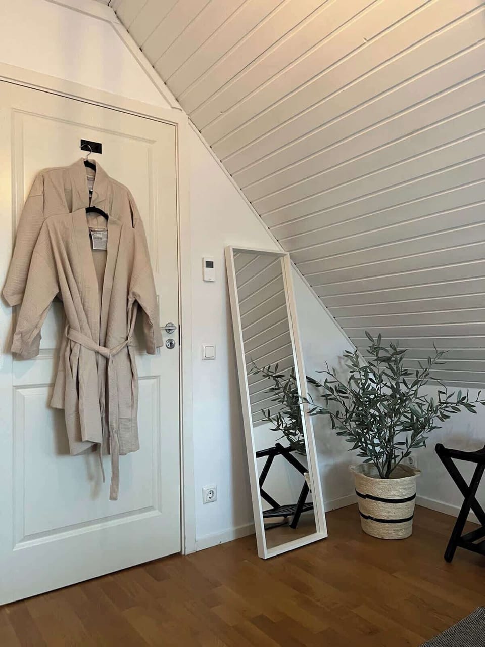 Our master bedroom has a full length mirror for you. 