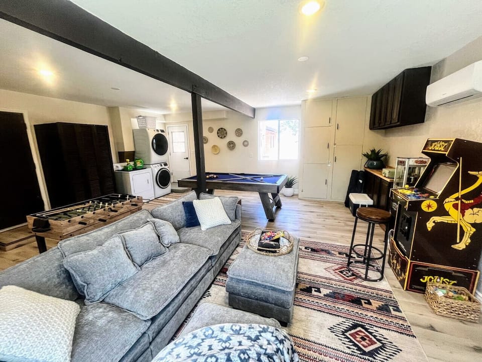Play a game of pool, foosball, arcade, cards, board games, or watch a movie while eating popcorn you make in the Old Fashioned popcorn machine in the Game Room