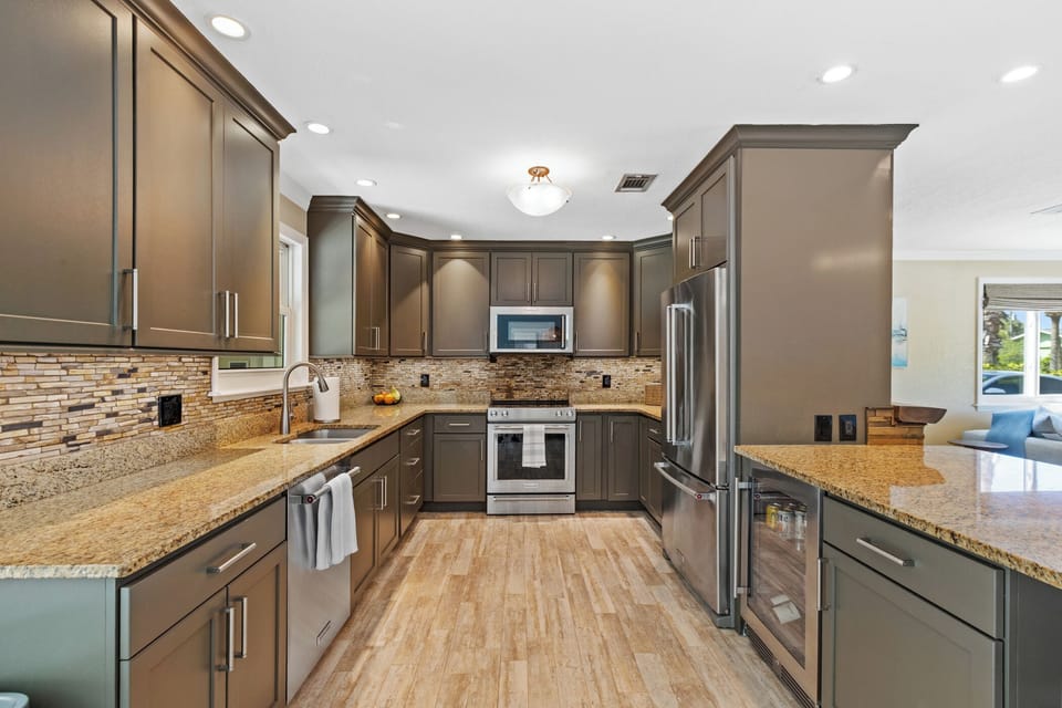 Fully equipped kitchen space.