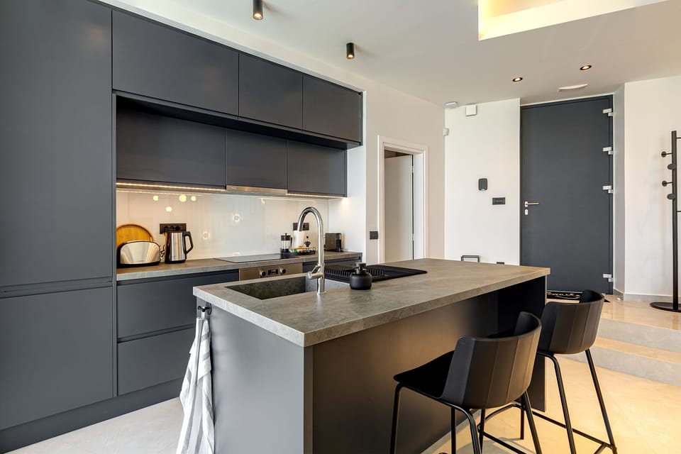 Luxury Villa, Sea View, Beachfront | Private kitchen | Electric kettle