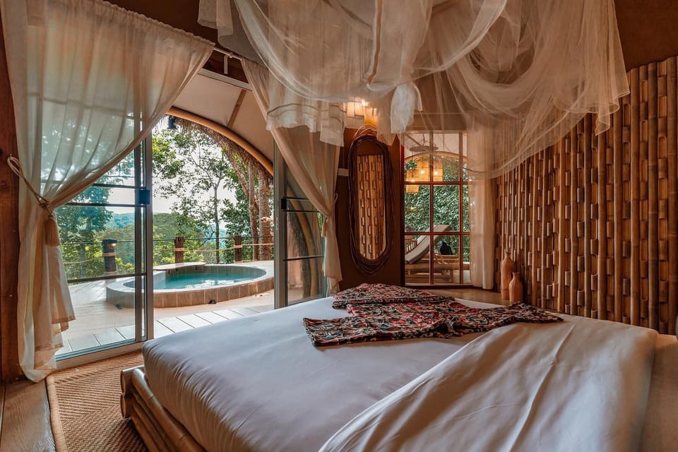 Romantic Villa, Mountain View | Bathroom | Shower, rainfall showerhead, hair dryer, bathrobes