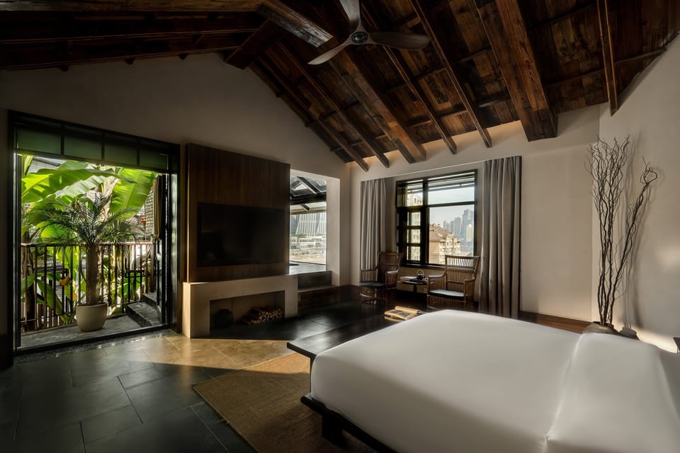 Panoramic Double Room, Pool Access, River View | Premium bedding, down comforters, memory foam beds, minibar (free items)