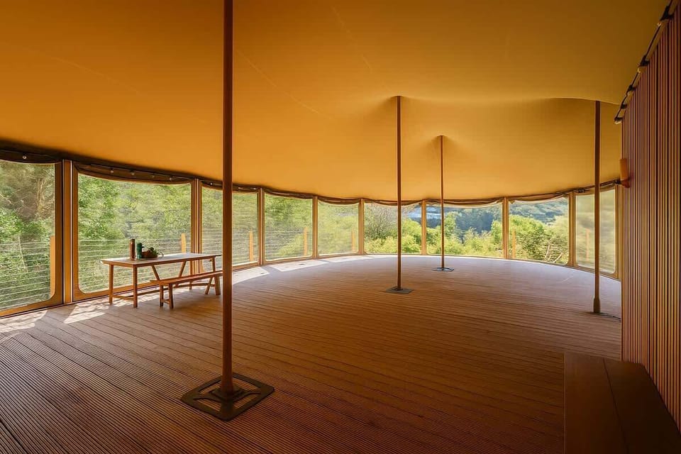 SPACE – a serene, light-filled sanctuary surrounded by nature, perfect for yoga, meditation, and mindful retreats.
