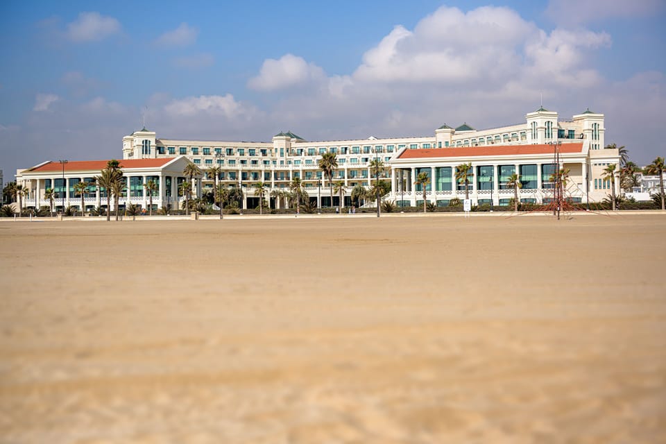 On the beach, white sand