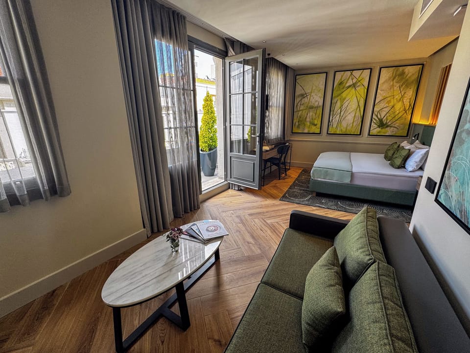 Pera Premium Deluxe With Balcony | Bathroom | Separate tub and shower, free toiletries, hair dryer, slippers