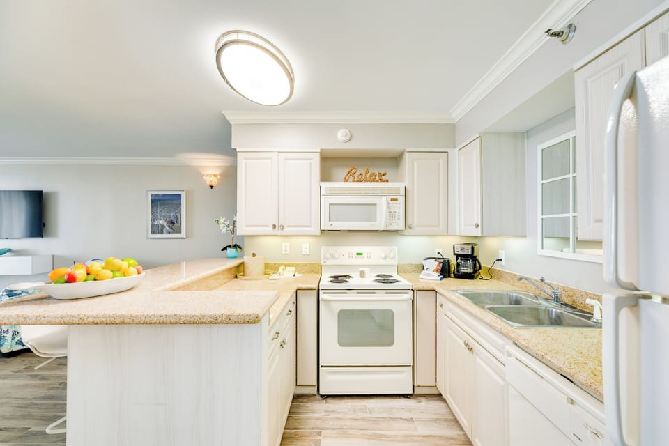 Prepare homecooked meals in the fully equipped kitchen