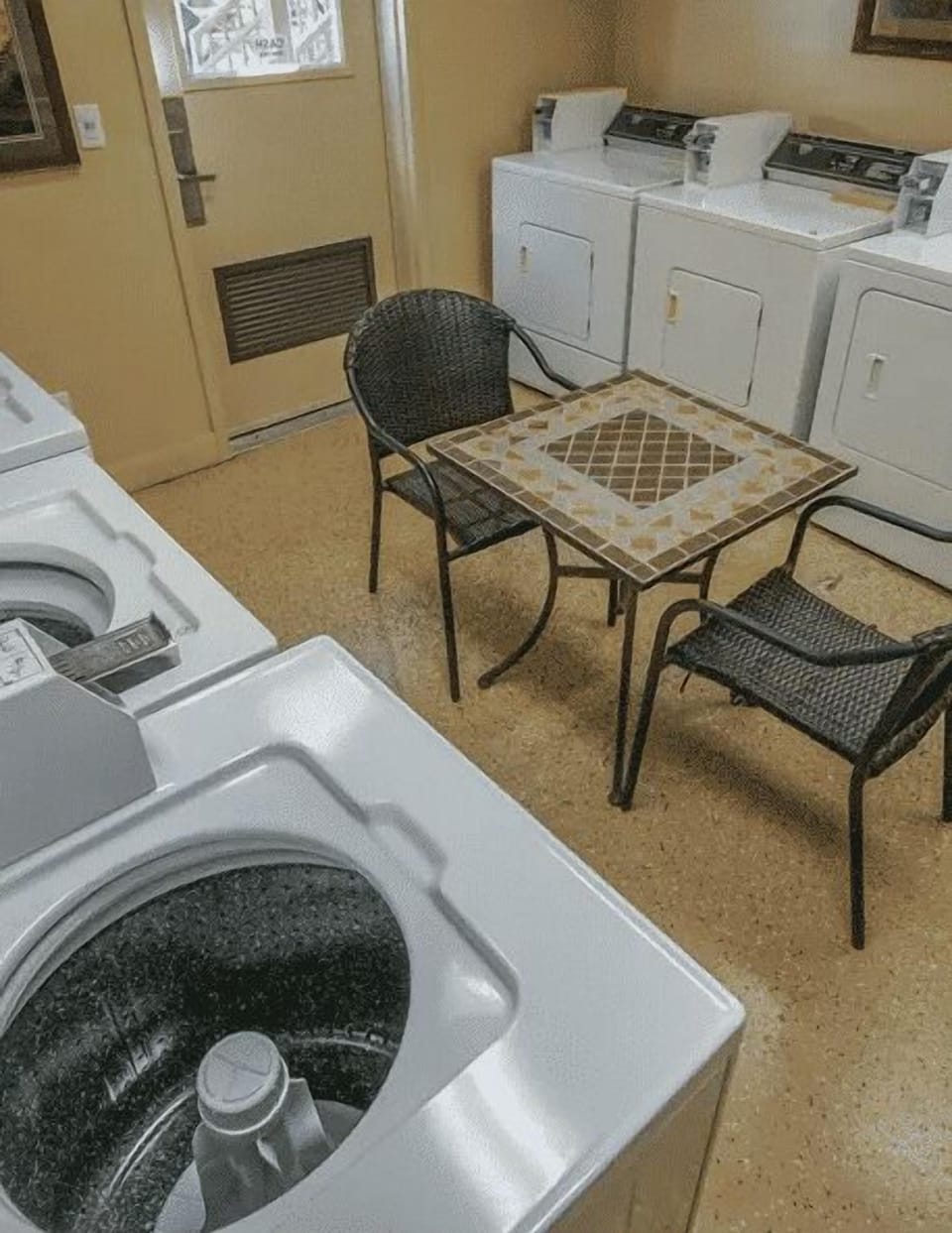 Coin-operated washers and dryers on-site — pack light and refresh mid-stay