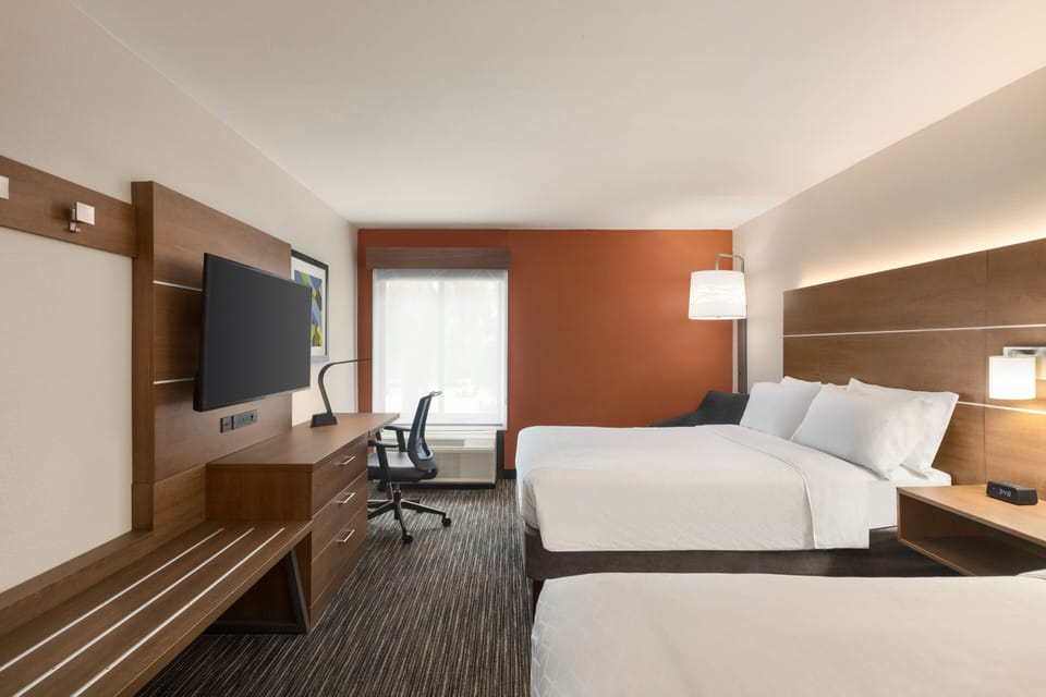Standard Room, 2 Queen Beds | In-room safe, desk, blackout drapes, iron/ironing board