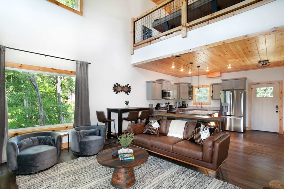 Cozy living room with a fireplace