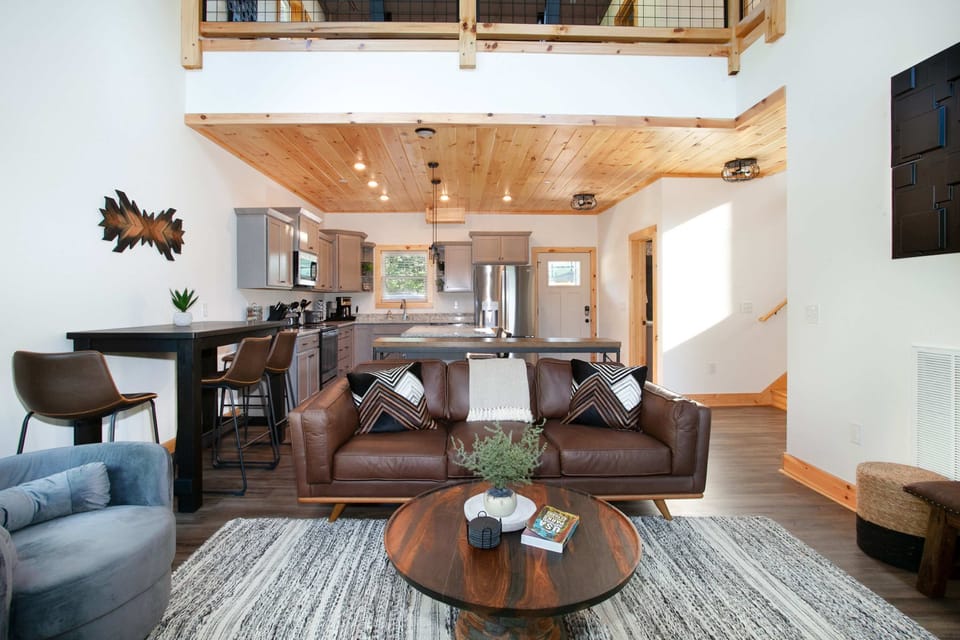 Cozy living room with a fireplace