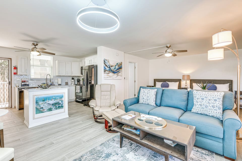 Studio Interior | Central A/C | Flat-Screen TV w/ Cable | Queen Sleeper Sofa