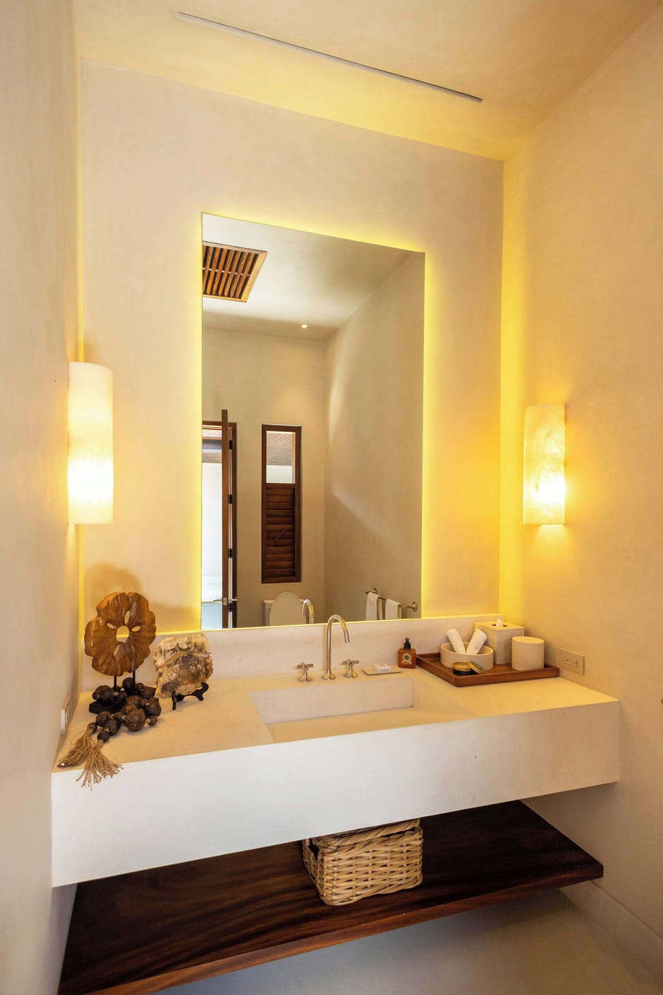 Bright, clean bathrooms with coastal finishes