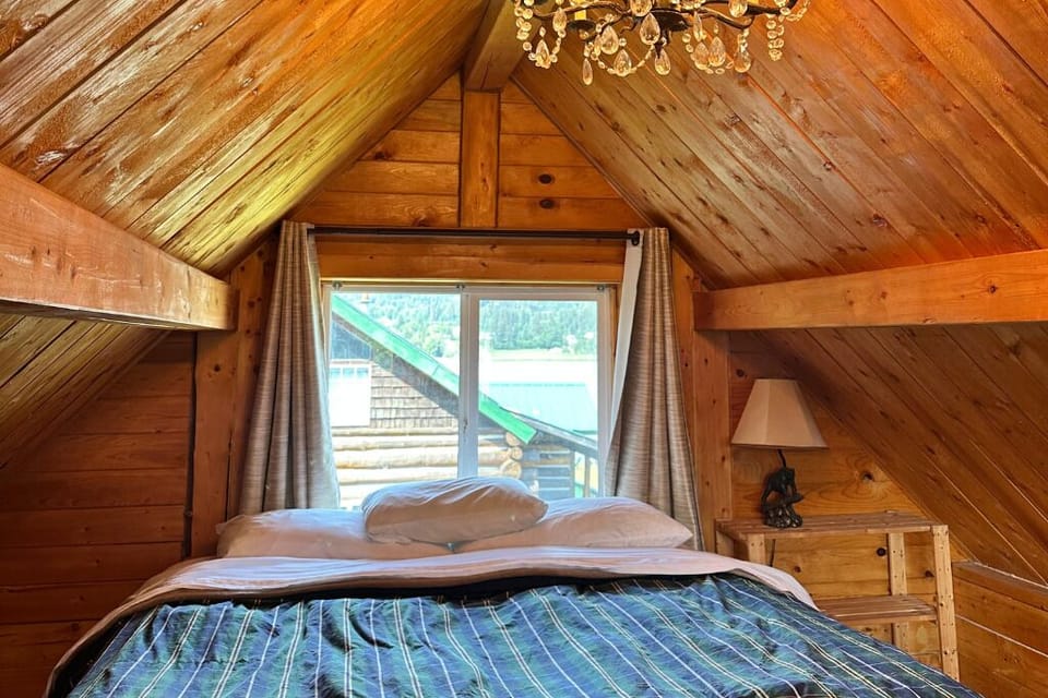 King bed located on the loft. 