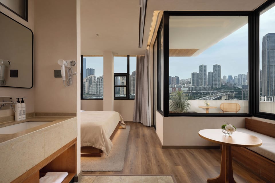 Panoramic Double Room, 1 Queen Bed, Patio, River View | Down comforters, soundproofing, WiFi (free), bed sheets