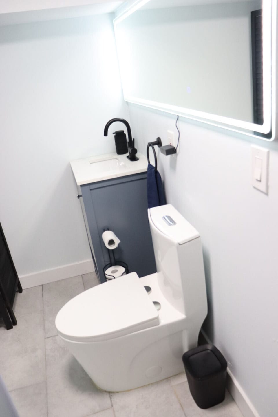 Private full bathroom with LED Vanity Mirror