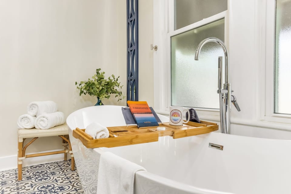 The Jacuzzi soaking tub after a day at Pensacola Beach. Fill it, close the door, and let the rest of the family fend for themselves for an hour.