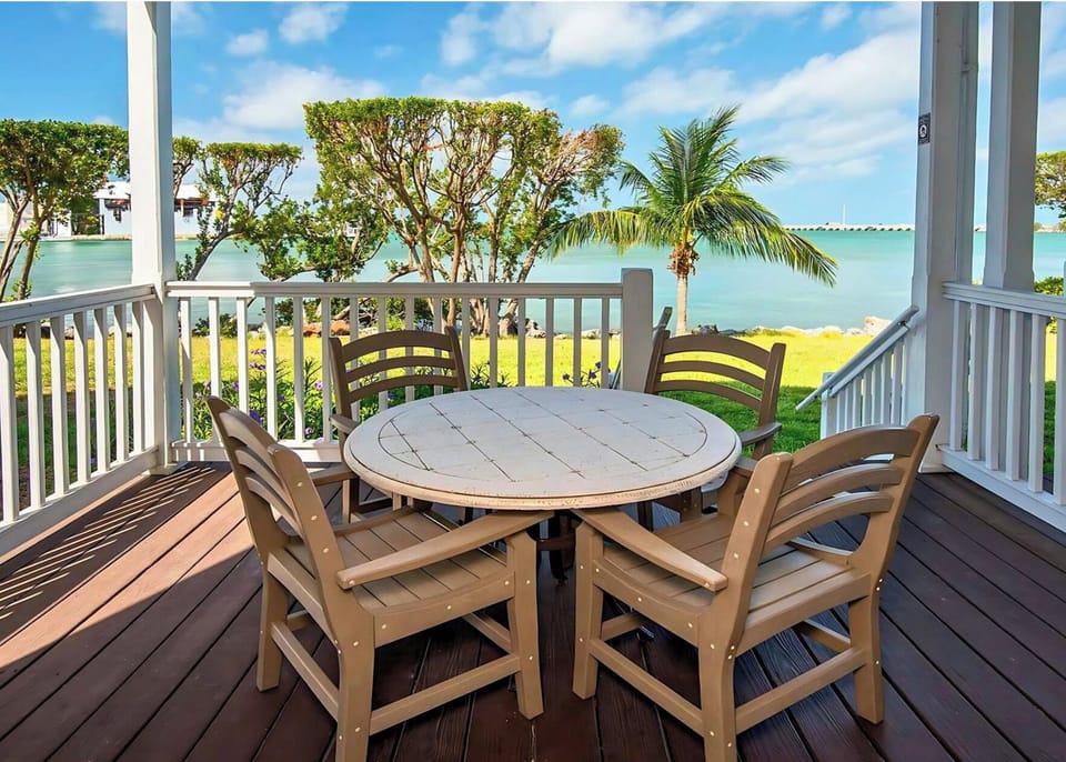 Sip morning coffee on the breezy deck with bay views.