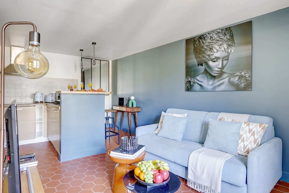 The open-plan living, kitchen and dining area