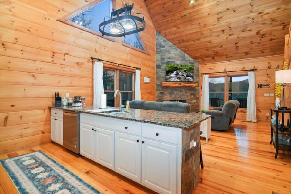 View from kitchen to living room