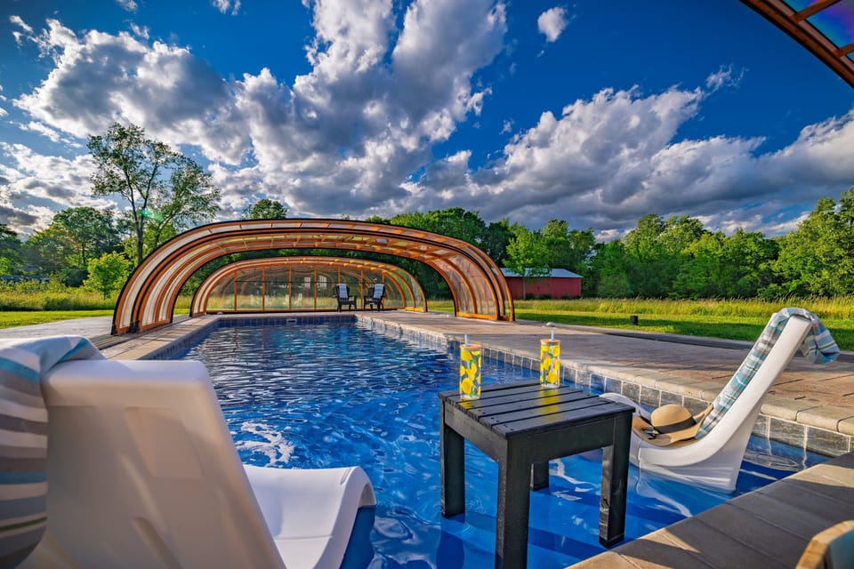 Relax by the private pool with stunning views and modern style!