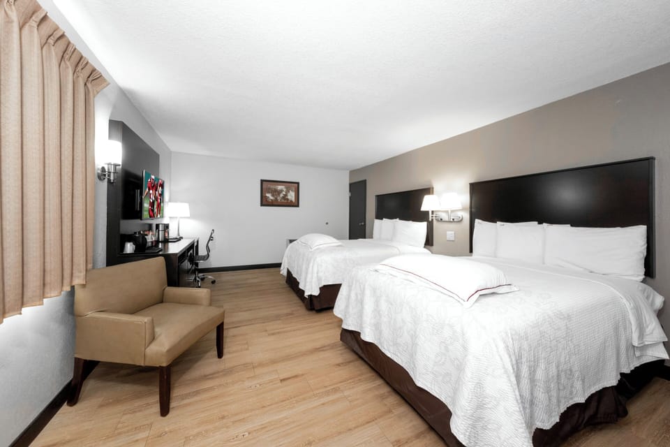 Premium Room, 2 Double Beds (Upgraded Bedding & Snack, Smoke Free) | Premium bedding, desk, soundproofing, iron/ironing board