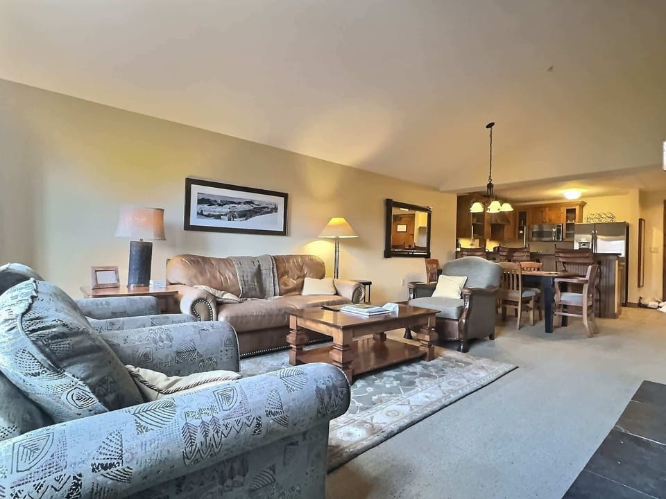 Living room with the pull-out couch | Listed with @BookTraverse