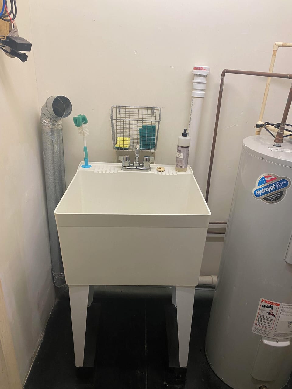 Utility sink in closet