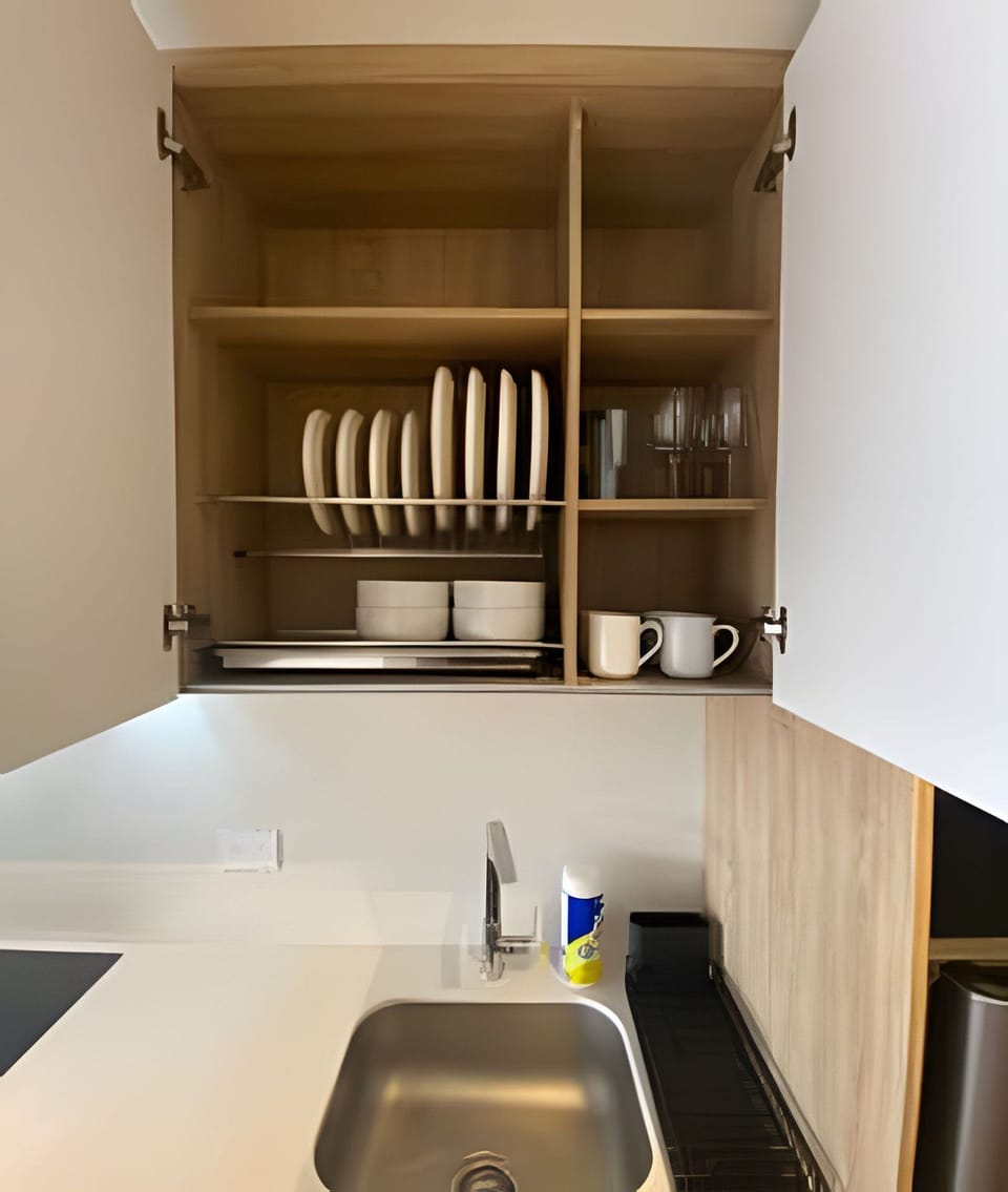 Apartment | Private kitchen | Full-size fridge, microwave, oven, stovetop