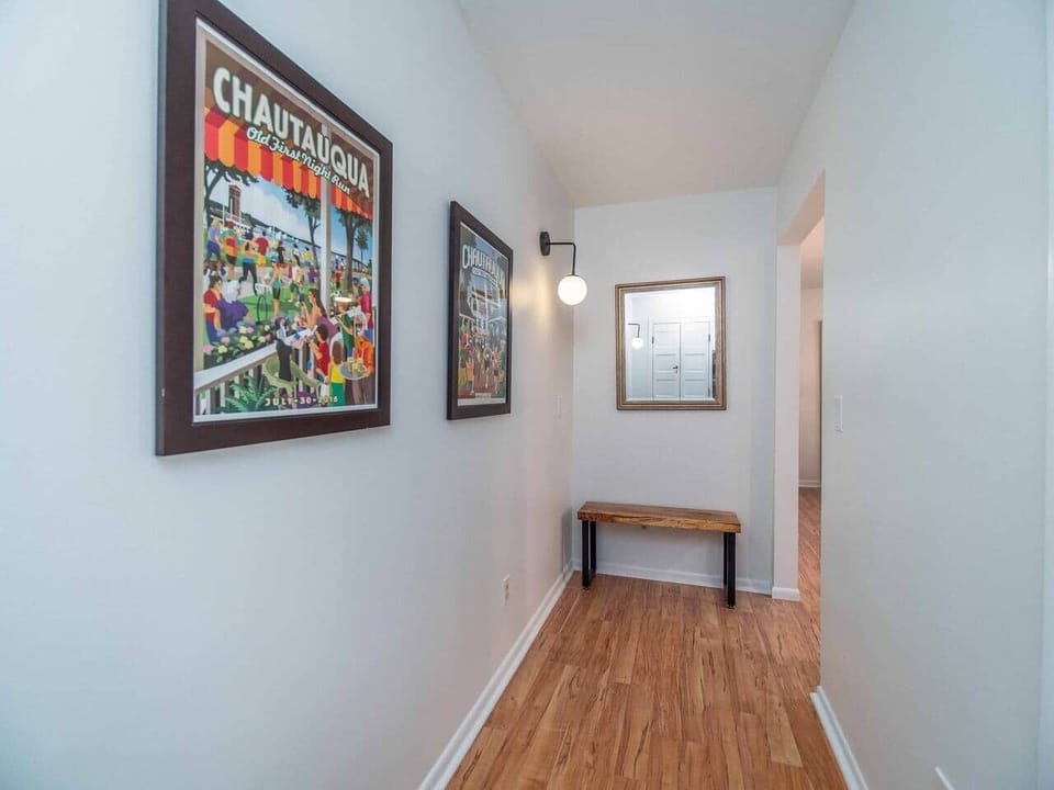 Front entrance hallway with coat closet