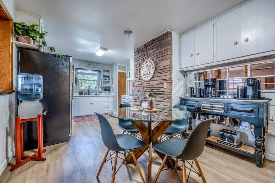Kitchen breakfast table and coffee bar
