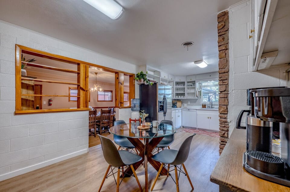 Kitchen breakfast table and coffee bar