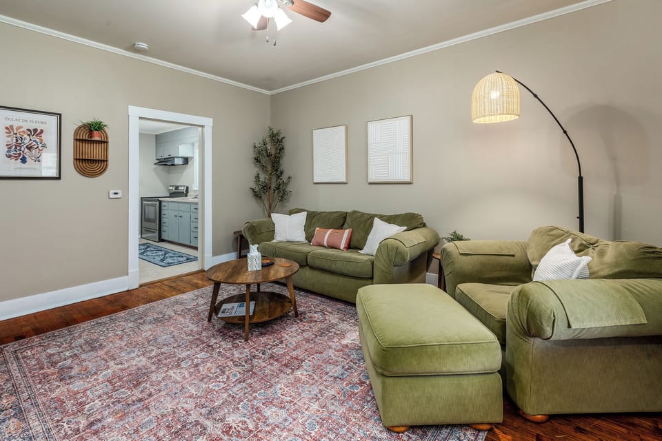 Walk into a comfy living room