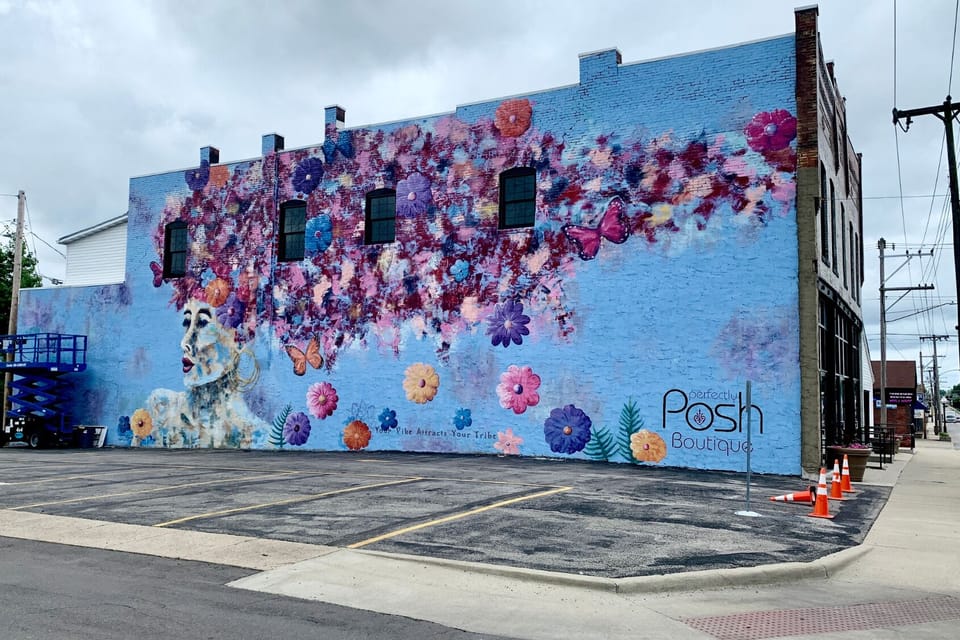 Vibrant Mural District in downtown Marion