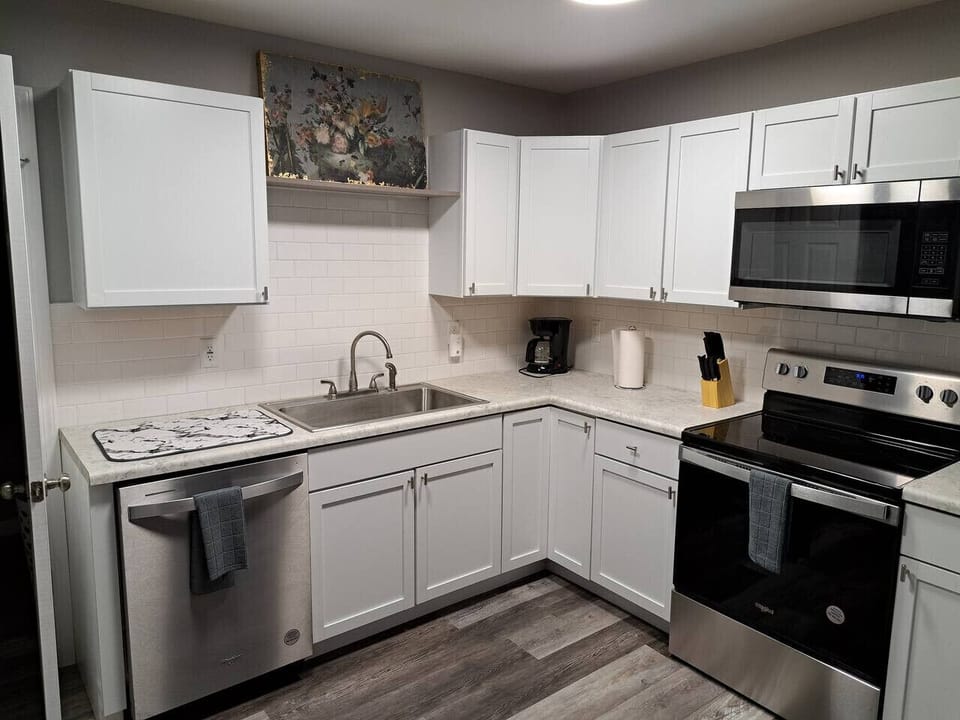 Enjoy use of the built-in microwave and the electric range and oven to make some delicious meals.