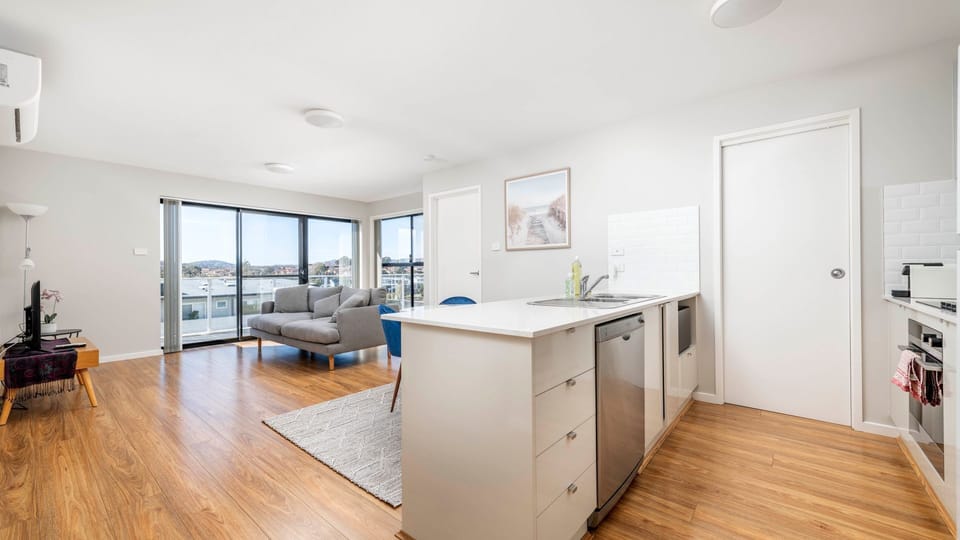 Spacious open plan living, dining, and kitchen area