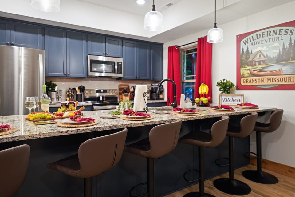Six comfortable bar stools for eating, drinking or just haning out while someone else cooks!