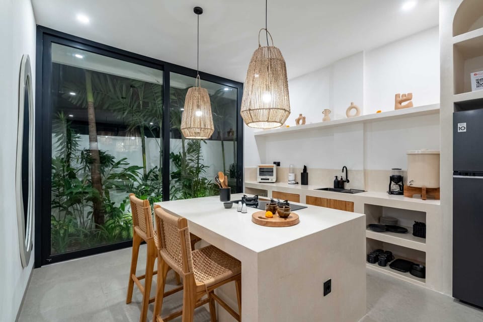 Basic Villa | Private kitchen | Fridge, microwave, stovetop, electric kettle