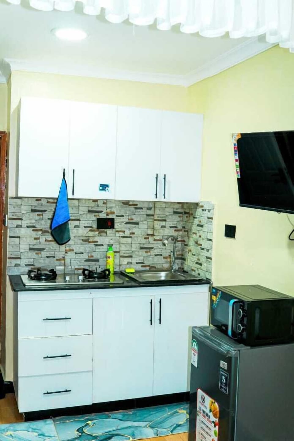 Classic Apartment, Lake View | Private kitchen | Fridge, microwave, cookware/dishes/utensils