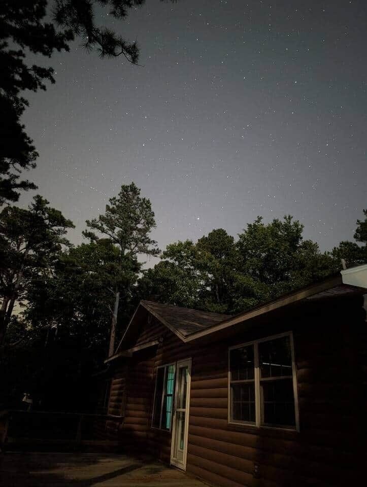 Dark night sky lots of stars on clear nights. 