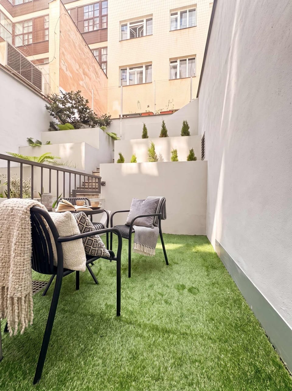 Outdoor seating on the patio