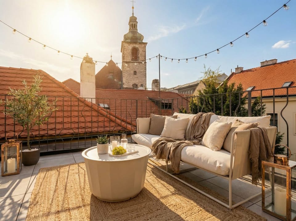The seating area at the terrace
