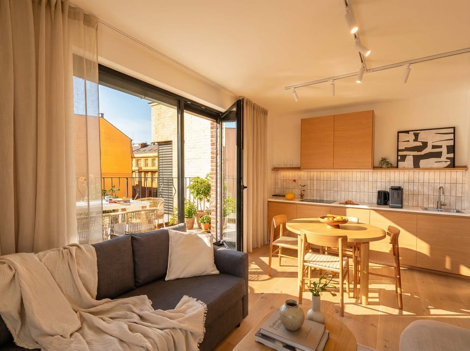 Kitchen is fully equipped with everything you need for basic cooking, please, see the list of amenities